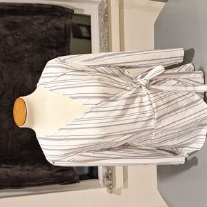 White blouse with tie at waist